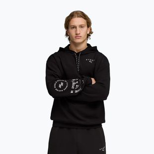 Pánska tréningová mikina PUMA x HYROX Cloudspun Hoodie čierna