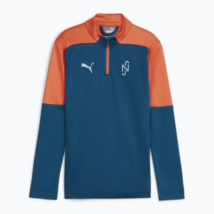 Detská futbalová mikina PUMA Neymar JR Creativity 1/4 Zip Top ocean tropic/hot heat
