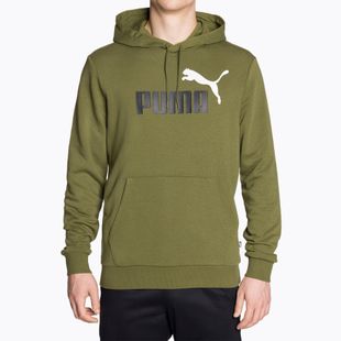 Pánska mikina PUMA Essentials+ Two-Tone Big Logo Hoodie TR olive green