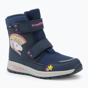 Juniorské snehule KangaROOS K-MJ Edison EV RTX SL dk navy / daisy pink