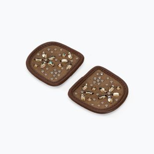 HaukeSchmidt Magic Tack Patches Kvetinové hnedé záplaty na jazdecké rukavice 0111-399-44