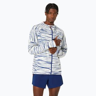 Pánska bežecká bunda ASICS Metarun Shibori Waterproof brich/blue expanse