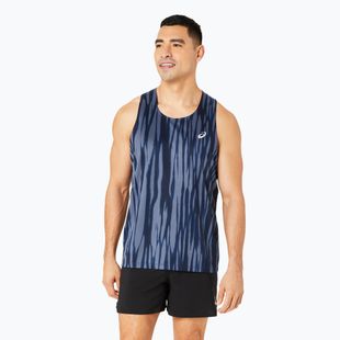 Pánske bežecké tielko ASICS Road All Over Print Singlet blue expanse/midnight