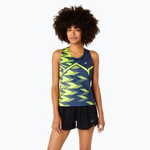 Dámske bežecké tielko ASICS Light Graphic Tank francúzska modrá/bezpečne žltá