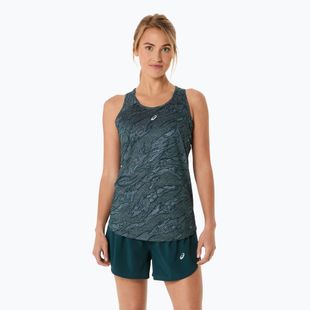 Dámske bežecké tielko tank top ASICS Road All Over Print Tank saxon green/light ube