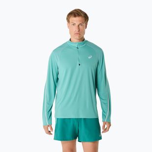 Pánske bežecké tričko longsleeve ASICS Road Lite-Show 1/2 Zip light teal