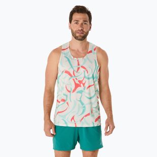 Pánske bežecké tielko tank top ASICS Road All Over Print Singlet birch