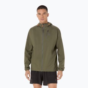 Pánska bežecká bunda ASICS Fujitrail Elite Waterproof mantle green