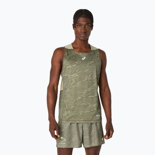 Pánske bežecké tričko ASICS Fujitrail Singlet mantle green/khaki