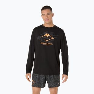 Pánske bežecké tričko longsleeve ASICS Fujitrail Logo LS performance black