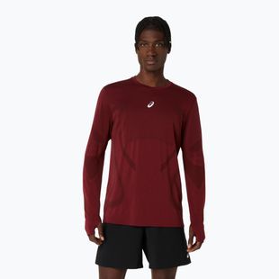 Pánske bežecké tričko longsleeve ASICS Road Seamless LS dark red planet