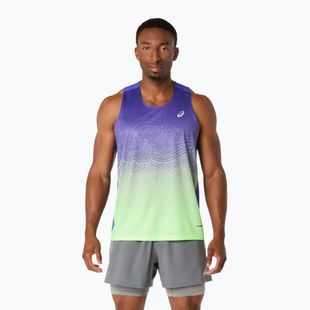 Pánske bežecké tričko ASICS Road Fade Singlet cobalt burst/illuminate green