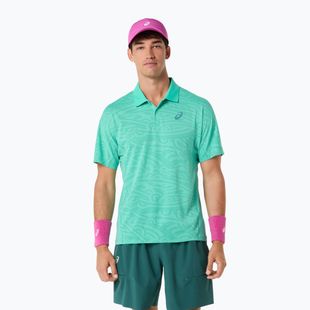 Pánske tenisové tričko ASICS Match Jacquard Polo aurora green
