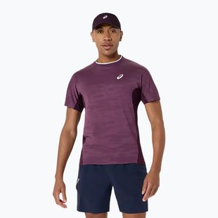 Pánske tenisové tričko ASICS Match Jacquard dark aubergine