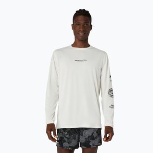 Pánske bežecké tričko longsleeve Asics Fujitrail Logo Ls Top Cream