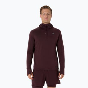 Pánska bežecká mikina ASICS Road Winter Ls Hoodie dark currant