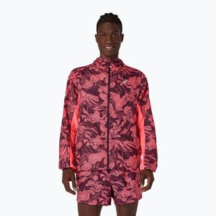 Pánska bežecká bunda Asics Fujitrail Packable Jacket blazing coral/dark aubergine