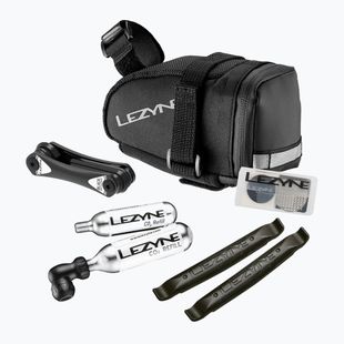 Taška na bicykel pod sedlo + opravná sada Lezyne M-Caddy - Co2 Kit 0,5 l black/black
