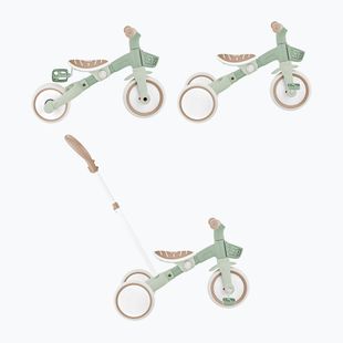 Trojkolesový odrážadlo s vodiacou tyčou Globber Learning Trike 2w1 Plus Ecologic pistachio