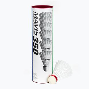 Perové loptičky na bedminton YONEX Mavis 350 W 6 pack white