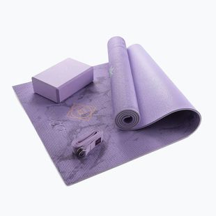 Súprava na jogu Myga Chakra Yoga Set mat + block + purple strap