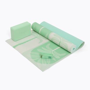 Súprava na jogu Myga Sage Palm Yoga Set mat + block + green strap