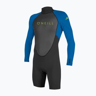 Detský plavecký neoprén O'Neill Youth Reactor-2 2mm Back Zip LS Spring black/ocean