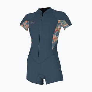 Dámsky plavecký neoprén O'Neill Bahia 2/1 mm Front Zip Spring copen blue/painted tropics/copen blue