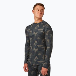 Pánska termoakčná mikina Surfanic Bodyfit Limited Edition Crew Neck forest geo camo