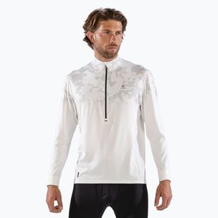Pánske termoaktívne tričko longsleeve Surfanic Bodyfit CarbonDri Limited Edition Zip Neck optic white