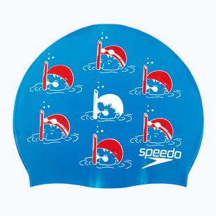 Detská plavecká čiapka Speedo Slogan Print blue