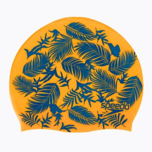Detská plavecká čiapka Speedo Slogan Print orange/blue