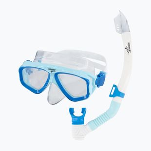 Sada na šnorchlovanie Speedo Adventure cool blue/clear