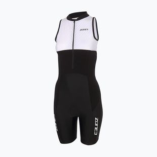 Dámska triatlonová kombinéza ZONE3 Lava Long Distance Trisuit black/white/green