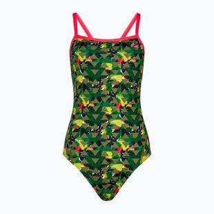 Dámske jednodielne plavky ZONE3 High Jazz 3.0 Strap Back khaki