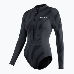 Dámske jednodielne plavky ZONE3 Yulex black/grey