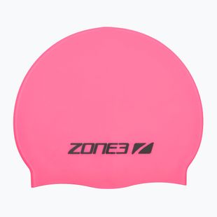 ZONE3 Silikónová plavecká čiapka hi-vis pink