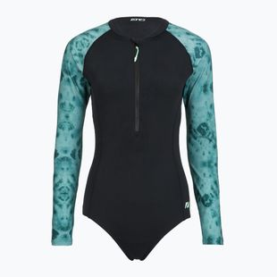 Dámske jednodielne plavky ZONE3 Long Sleeve teal tie dye