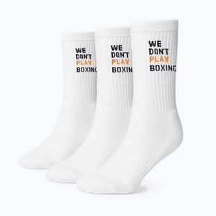 Pánske ponožky BOXRAW We Don't Play Boxing Crew 3 pairs white