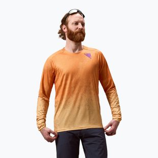 Pánske cyklistické tričko longsleeve Endura Singletrack Print end orange