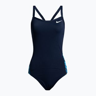 Dámske jednodielne plavky Nike Multiple Print Racerback Splice One navy blue NESSC051-440