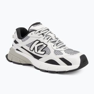 KARL LAGERFELD dámske topánky Orion Sidetrim black leather/textile w/white