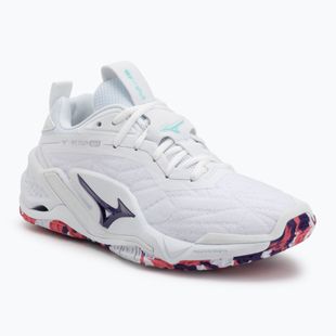 Halové topánky Mizuno Wav Stealth Neo 2 white/violet indigo/camellia rose