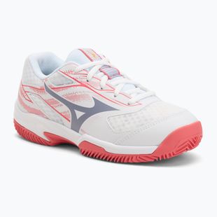 Detské tenisové topánky Mizuno Break Shot 5 Jr CC white/blue granite/calypso coral