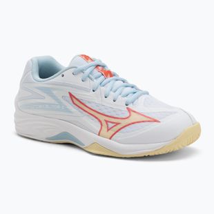 Dámske volejbalové topánky Mizuno Thunder Blade Z white/calypso coral/pale banana