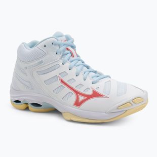 Dámske volejbalové topánky Mizuno Wave Voltage 2 Mid white/calypso coral/pale banana