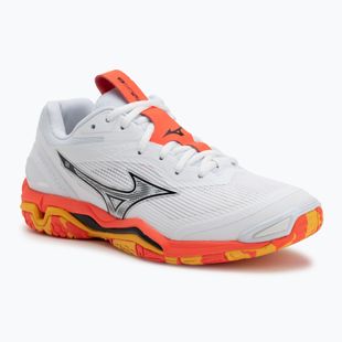 Hádzanárske topánky Mizuno Wave Stealth 6 white/fiery coral 2/citrus