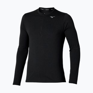 Pánske bežecké tričko longsleeve Mizuno Core Impulse Half Zip Tee black