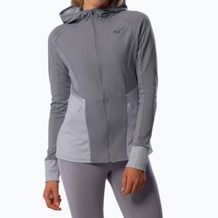 Dámska bežecká bunda Mizuno Active Warm Hybrid Full Zip Hooded quicksilver