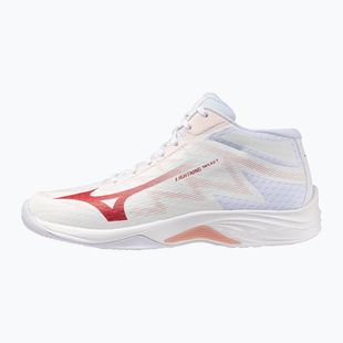 Dámske volejbalové topánky Mizuno Lightning Select Mid white/rose elegance/lava falls